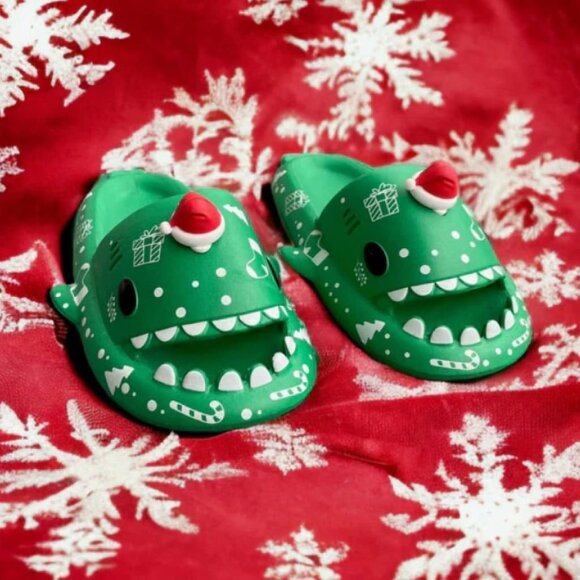 Shark Slippers Halloween Christmas Print - Picture 3 of 7